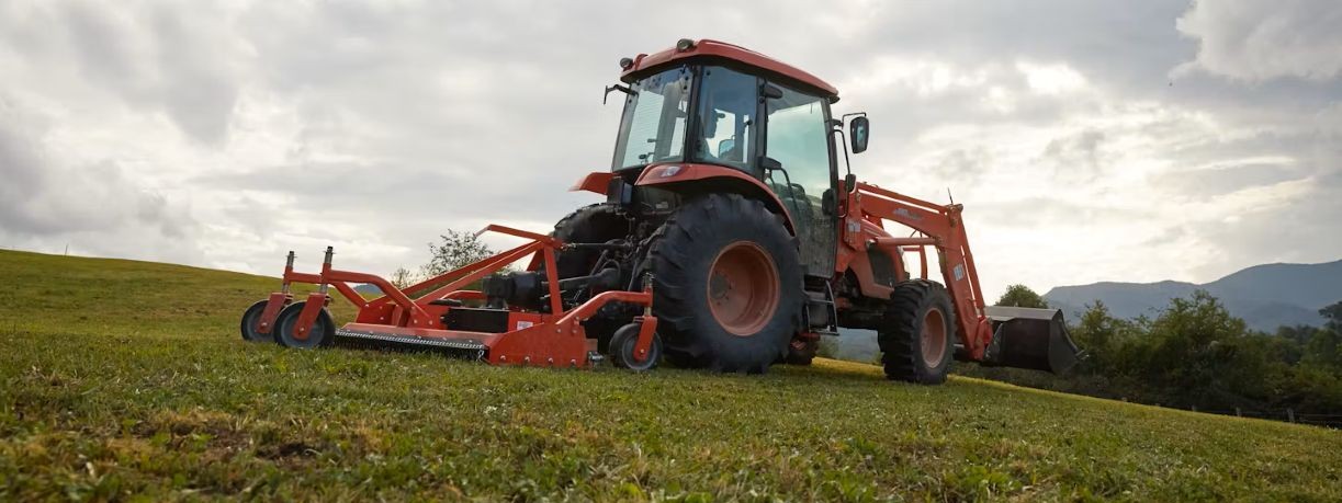 Kioti RX7320 cab finish mower and loader